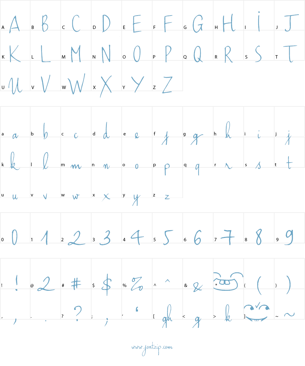 Haiku's Script ver.06 Font Character